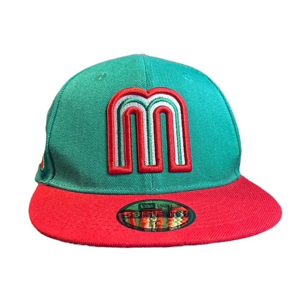 New Era 59FIFTY Team Mexico World Baseball Classic Fitted Hat Size 7 Green Red